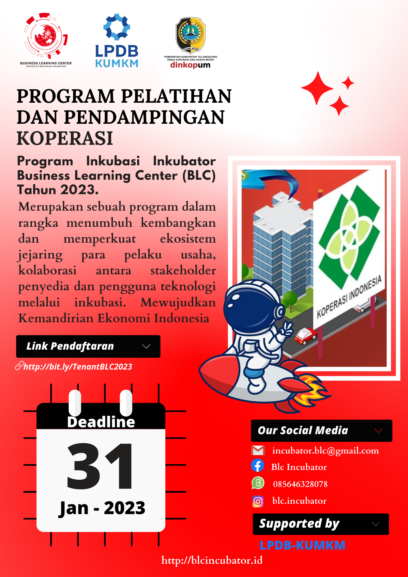 We Are Open, Recruitment Tenant BLC Periode III Tahun 2023